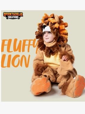 Toddler Lion Costume - Brown & Tan Plush Onesie